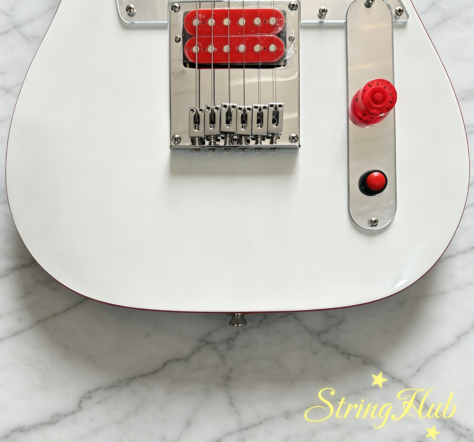 US warehouse TL John 5 Signature Ghost Electric Guitar White Solid Body