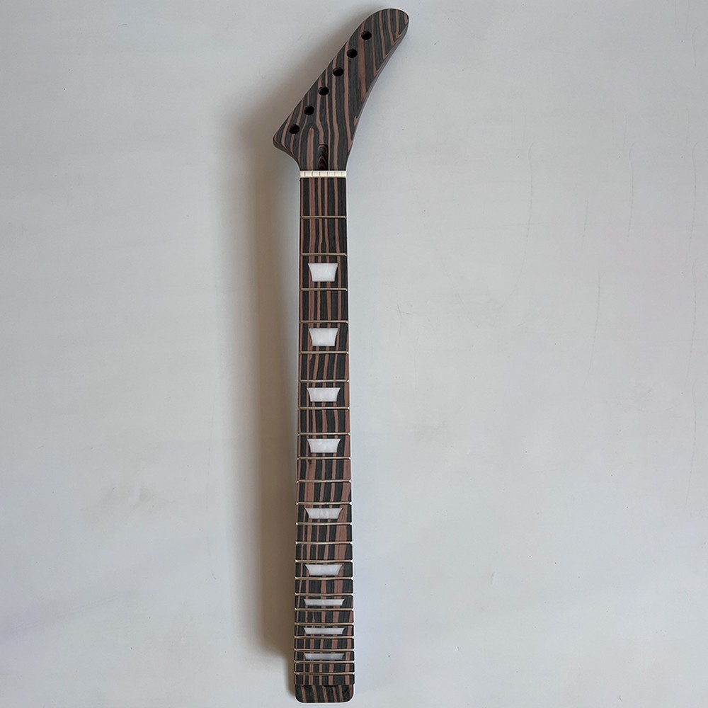 DIY Electric Guitar Kits 22 Frets Zebrawood Body Set In Bone Nuts Free Ship