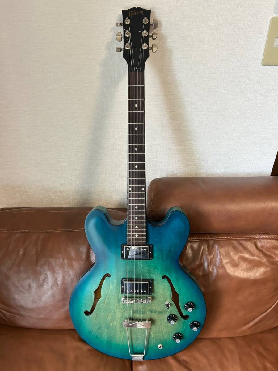 Acoustic Electric Guitar Gibson Memphis ES-330 2018 Aqua Marine Blue Burst
