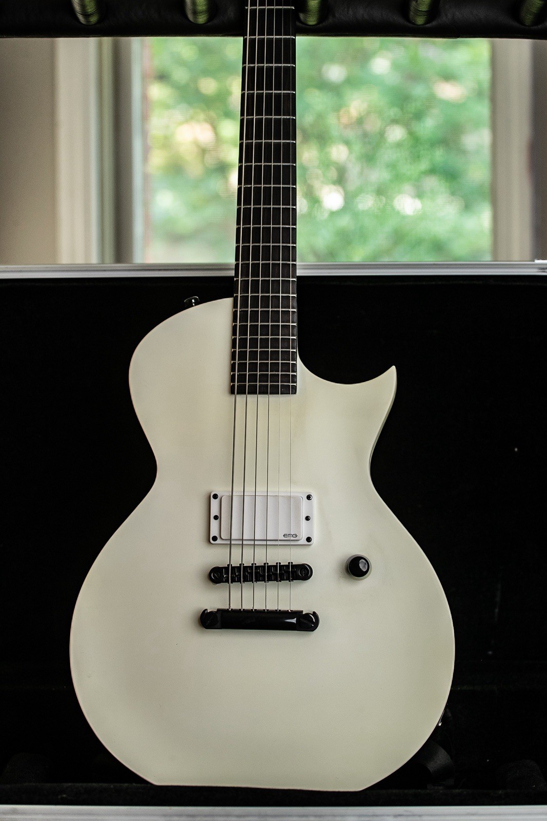 ESP LTD EC Arctic Metal Snow White Satin Electric Guitar W/ Custom GOMC case
