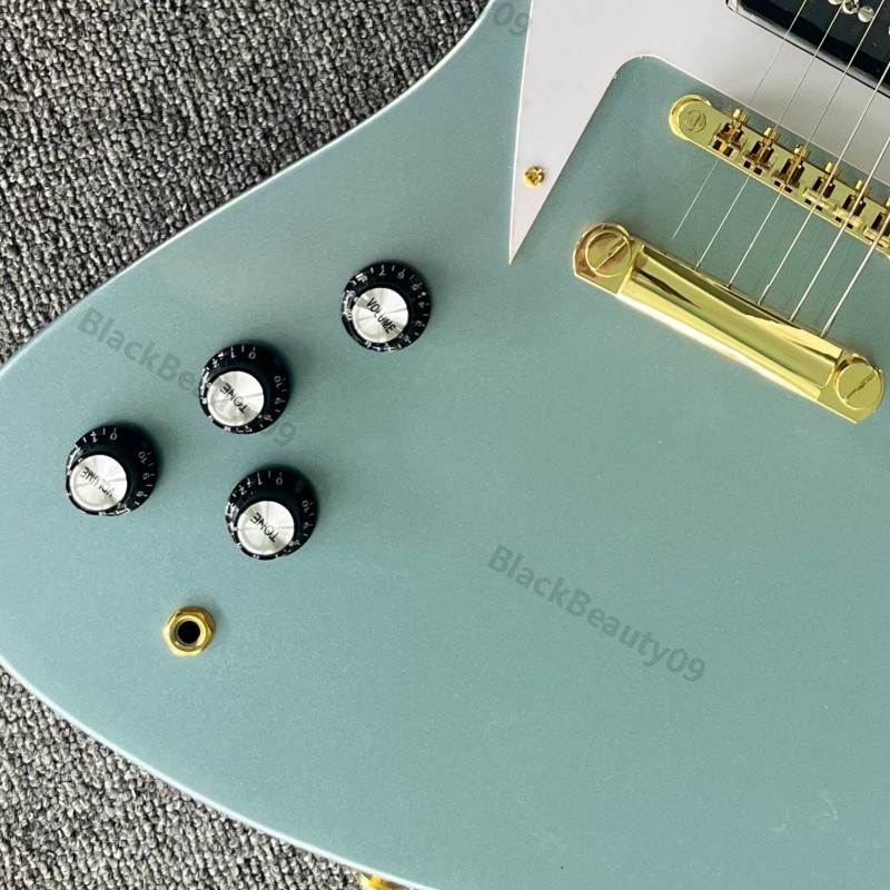 Left-Handed Electric Guitar Blue 3 P90s Pickups Stainless Rounded Fret Edge
