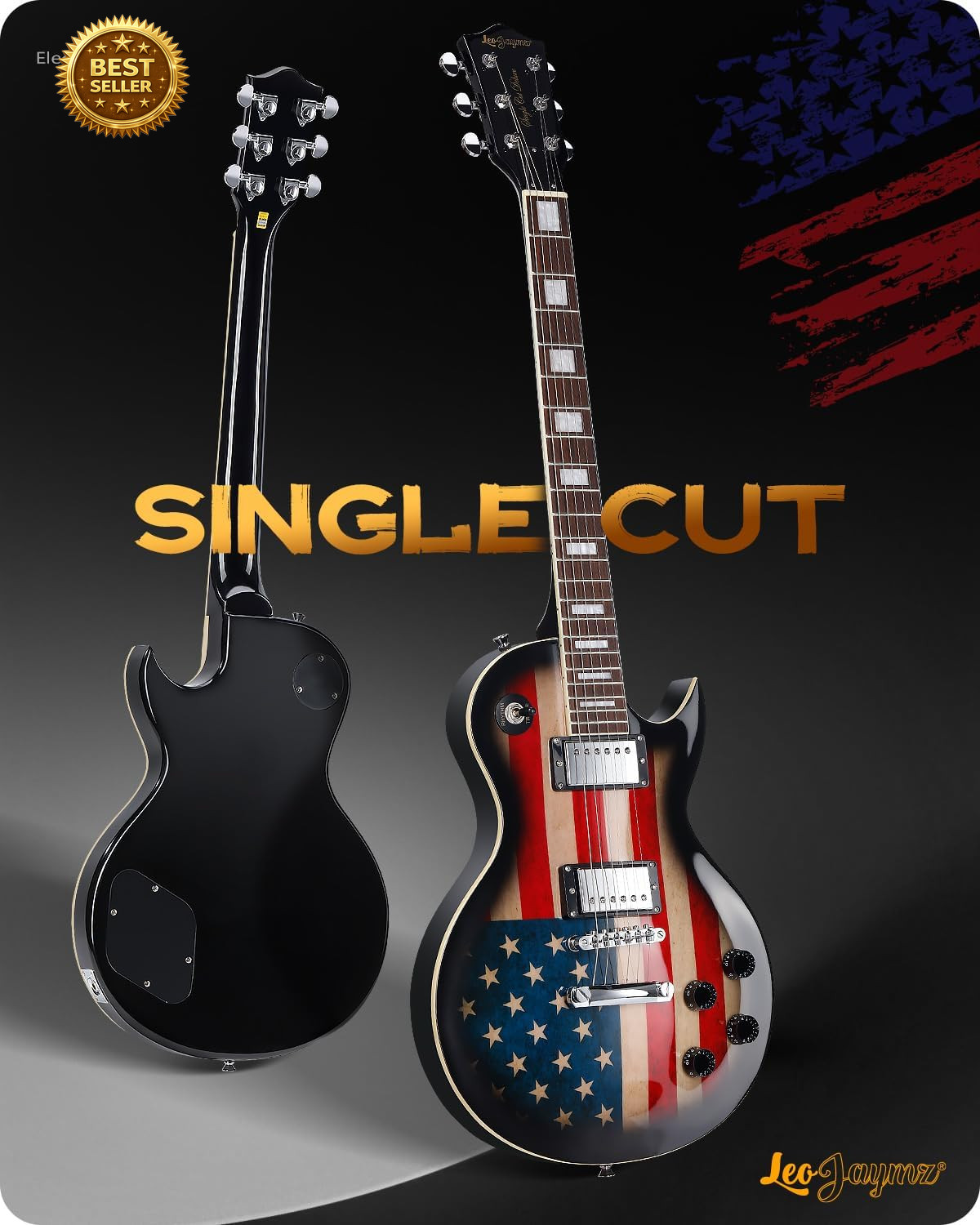 SC Series Electric Guitar Mahogany Body Dual Humbuckers Laurel Board US Flag