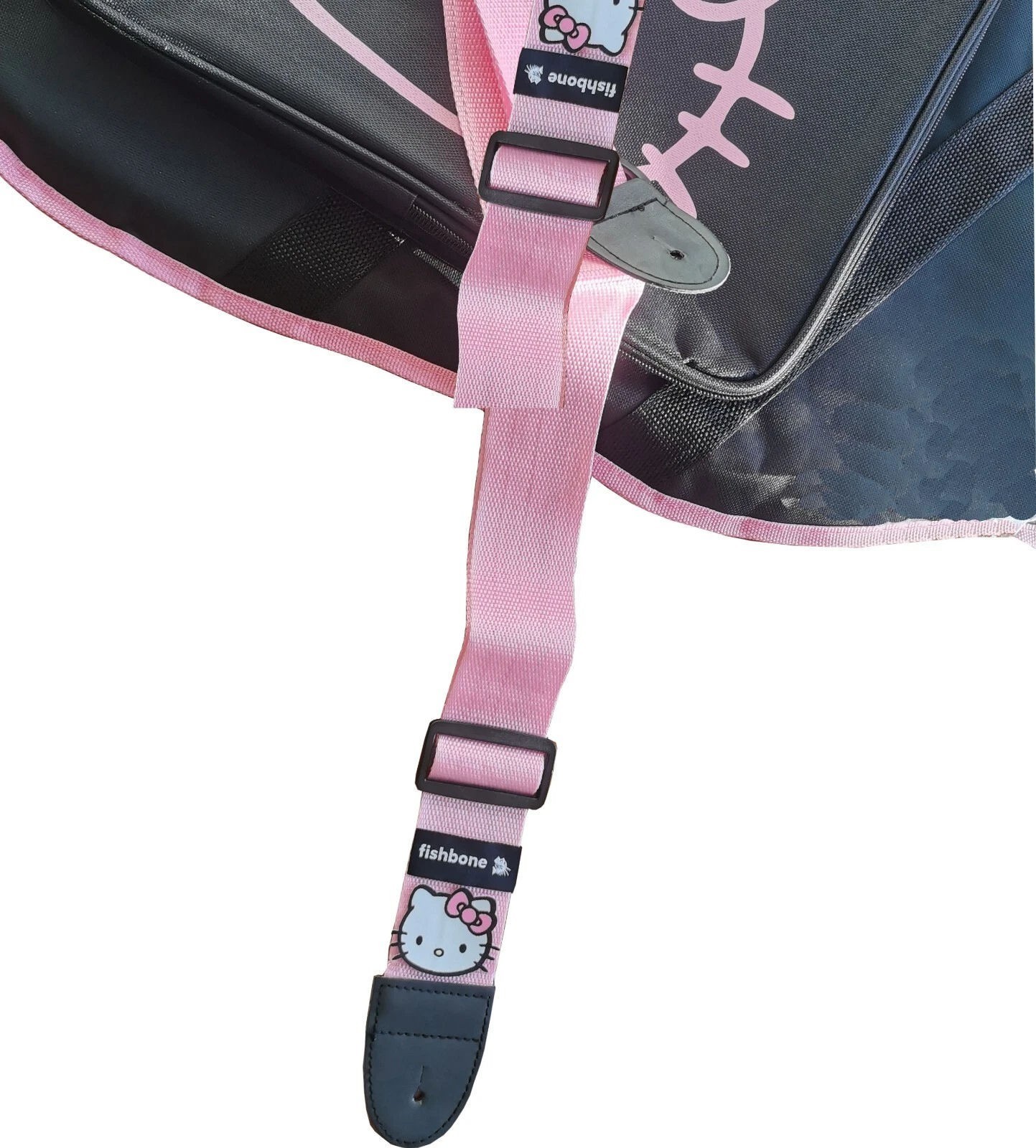 Fishbone black Guitar 2024 Black HI CAT + Gig bag, Strap,PInk Picks