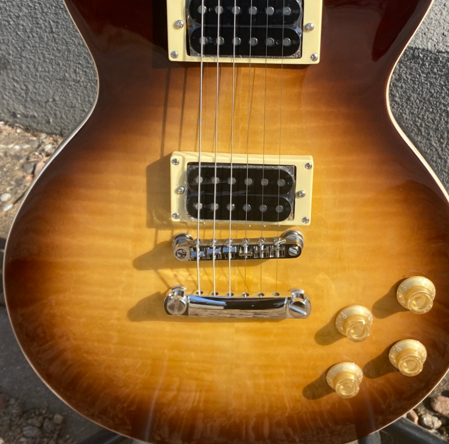 Flamed Maple Top Solid Body Electric Guitar 22 Frets Clearance sale