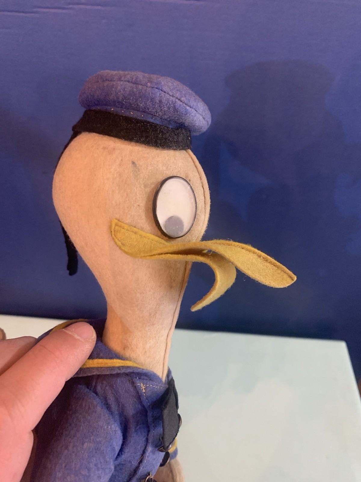 VINTAGE TOY DOLL FELT DONALD DUCK WALT DISNEY LENCI TURIN 1950s no lars