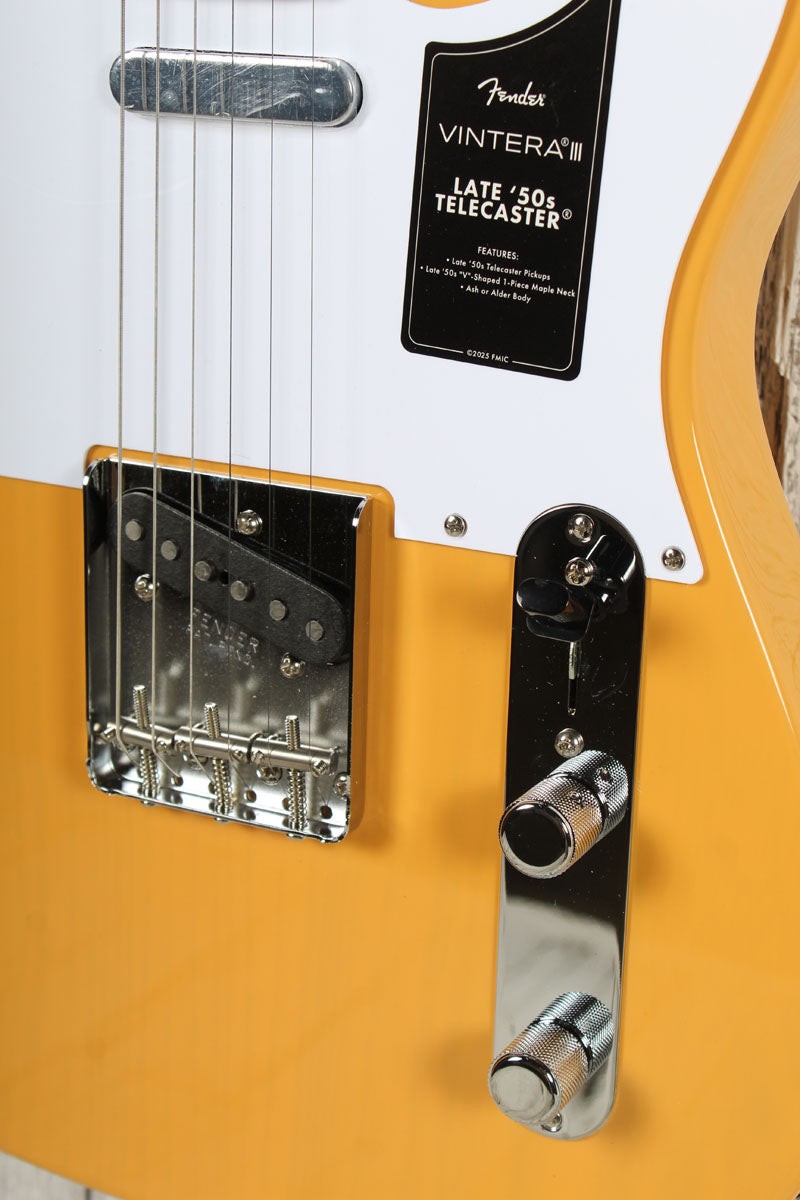 Fender Vintera III Late ’50s Telecaster Electric Guitar Butterscotch w Gig Bag