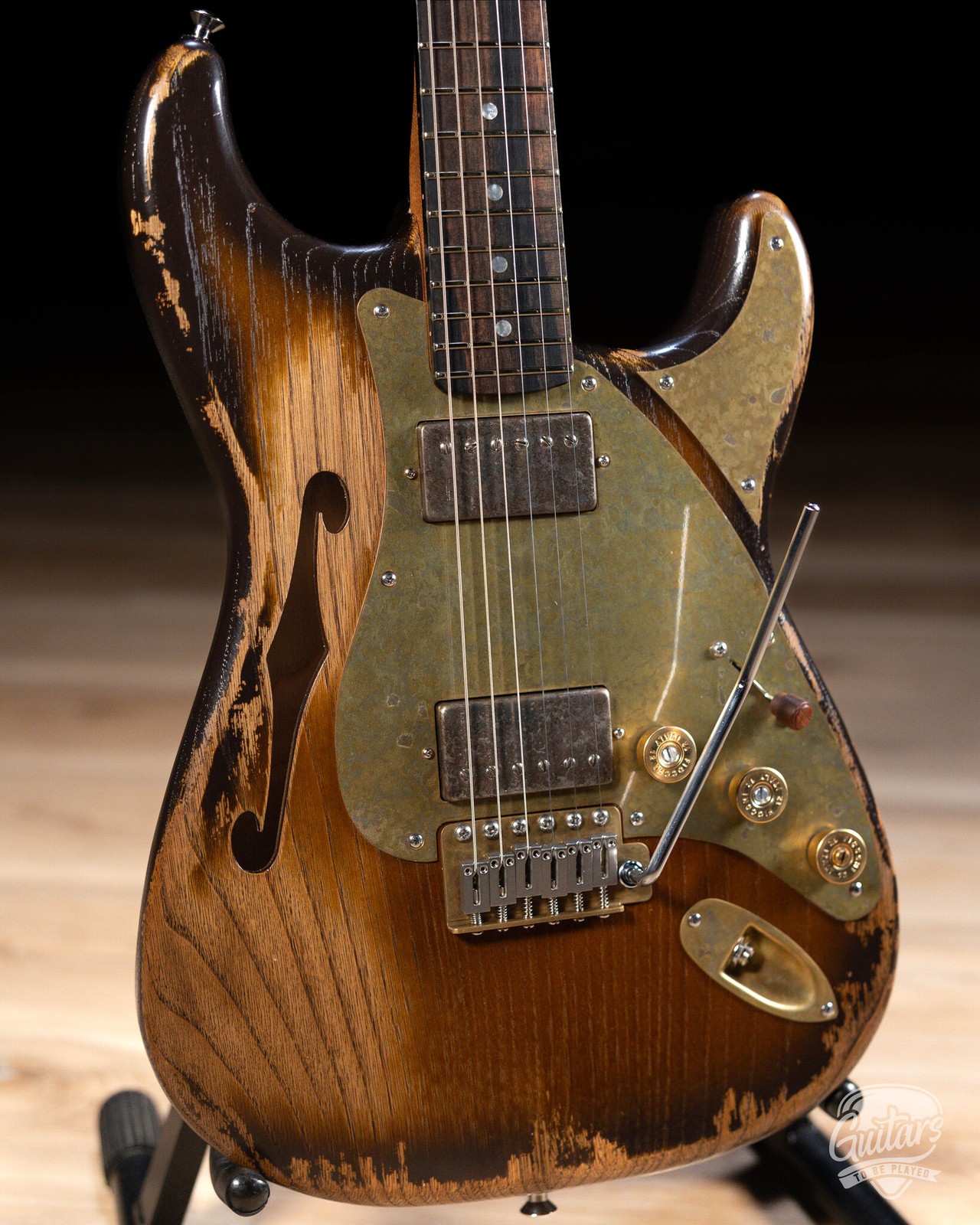 Paoletti Alfa Lounge HH “Stratospheric” Thinline S-Style – Tobacco Burst