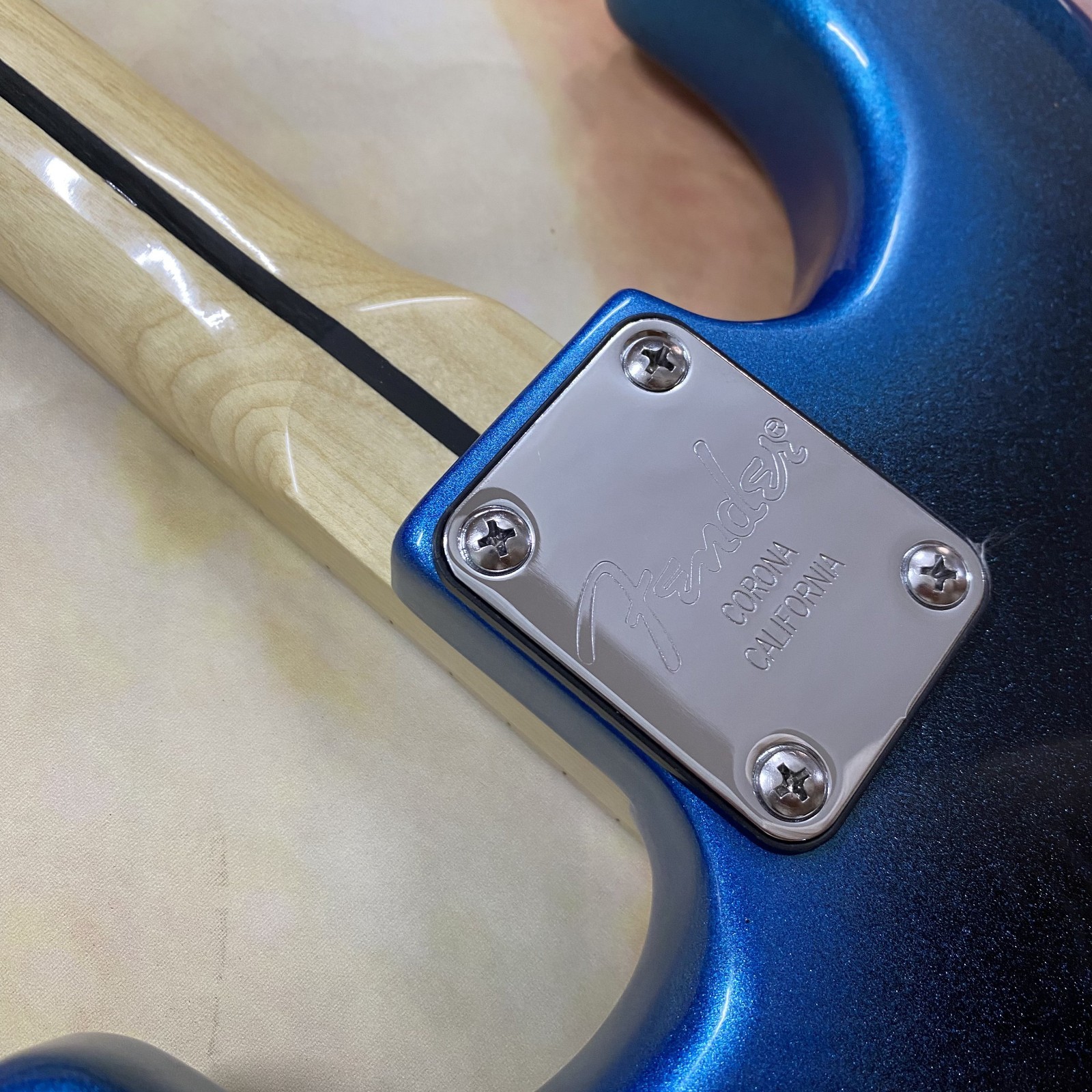 Blue outer ring Electric Guitar SSH pickups Chrome hardware maple fretboard&neck