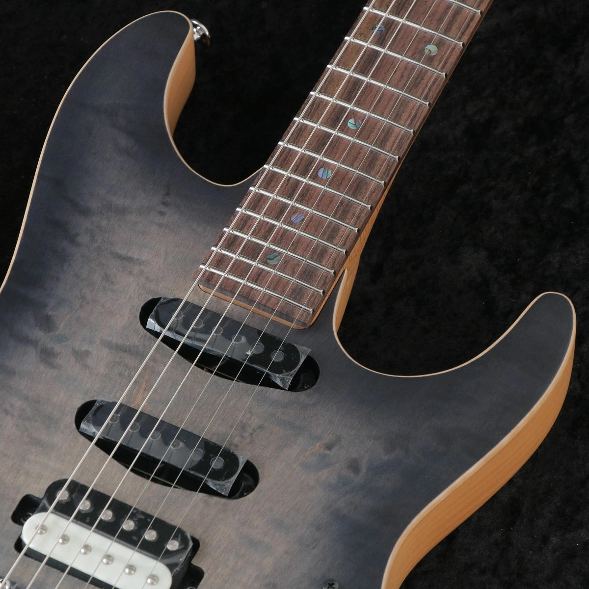 Ibanez / Prestige Tom Quayle Model TQM2-CUF (Charcoal Black Burst Flat) F2431699