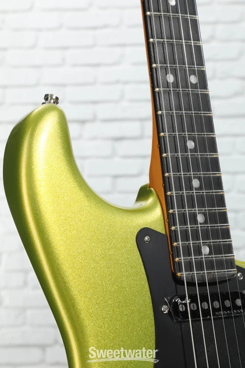 Fender American Ultra II Stratocaster HSS Electric Guitar – Solar Flare, Ebony