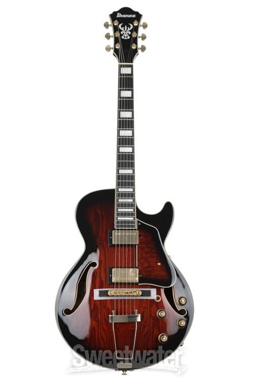 Ibanez Artcore Expressionist AG95QA Hollowbody Electric Guitar – Dark Brown