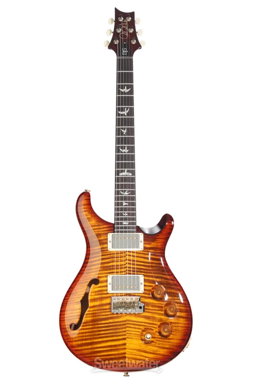 PRS DGT Semi-Hollow Electric Guitar with Birds Inlays – Dark Cherry Sunburst,