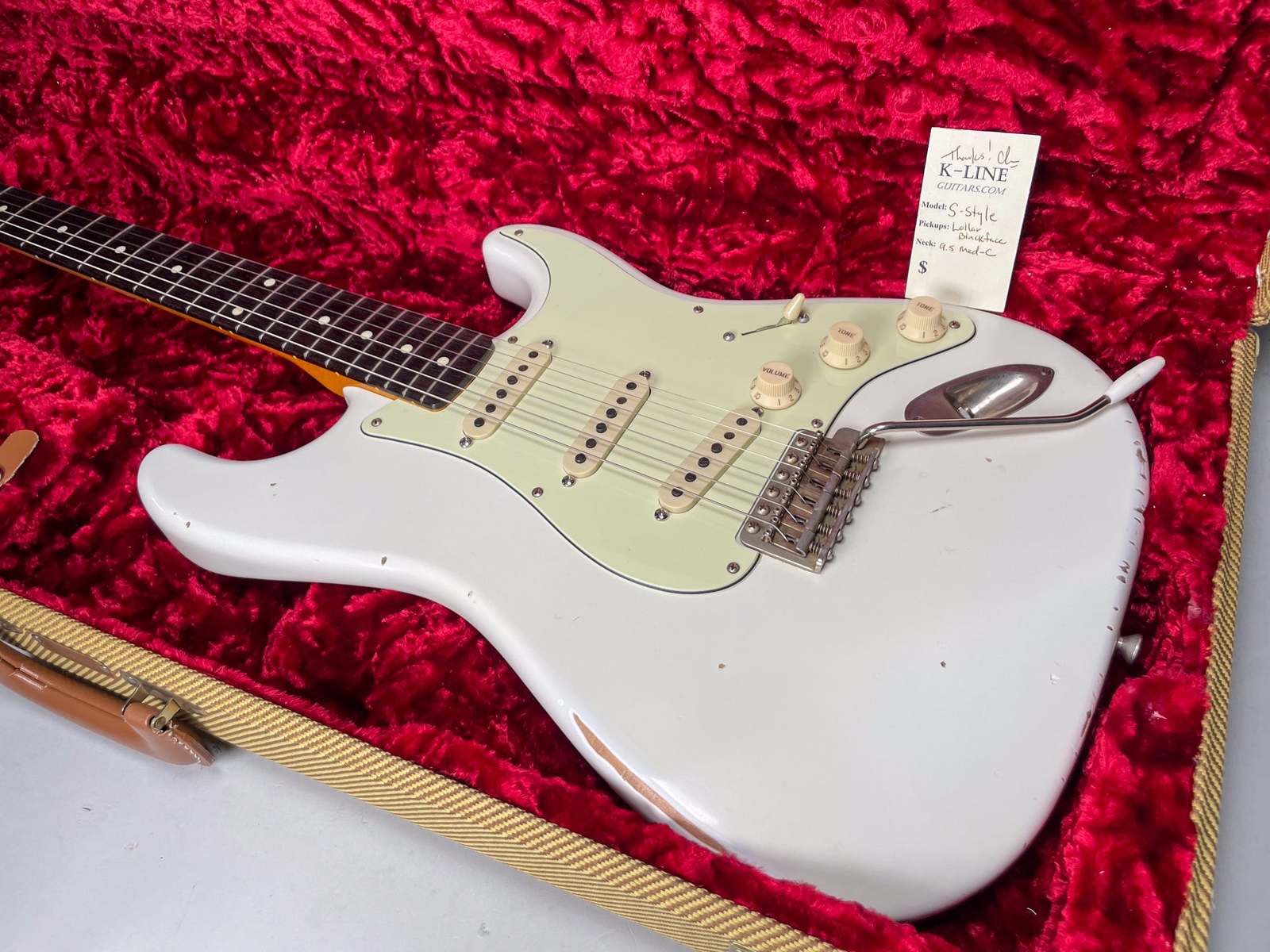 2006 K-Line S-Type #009 Stratocaster Style Olympic White Relic w/HSC