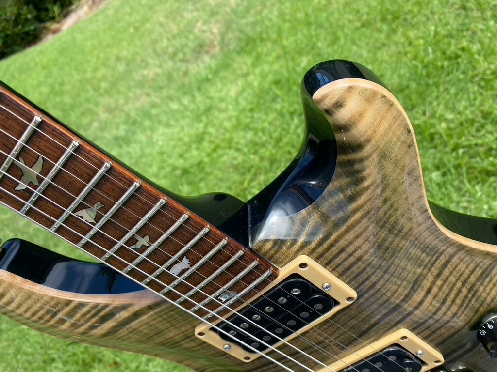 1990 PRS Custom 24 10 Top Green w/ Birds – Brazilian Board – Orig Paperwork