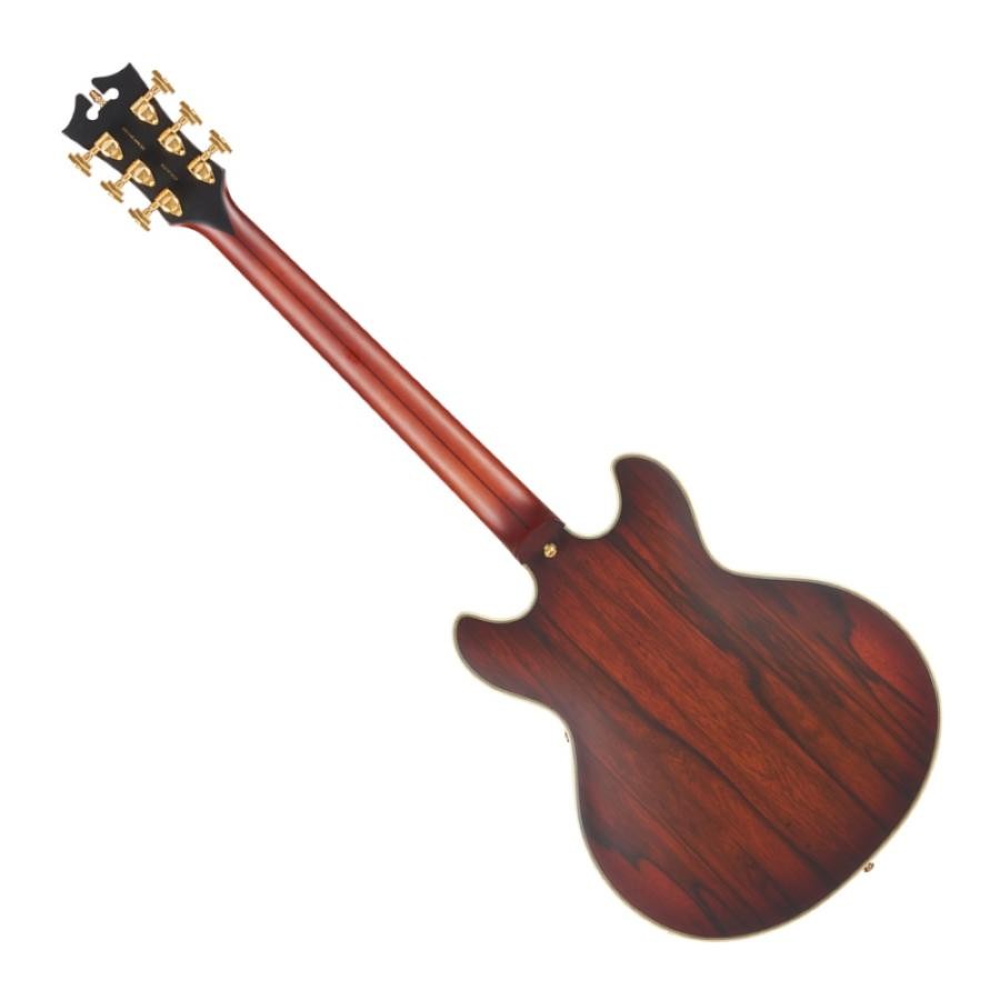 D Angelico Deluxe Mini DC Satin Brown Burst Electric Guitar Semi-Aco