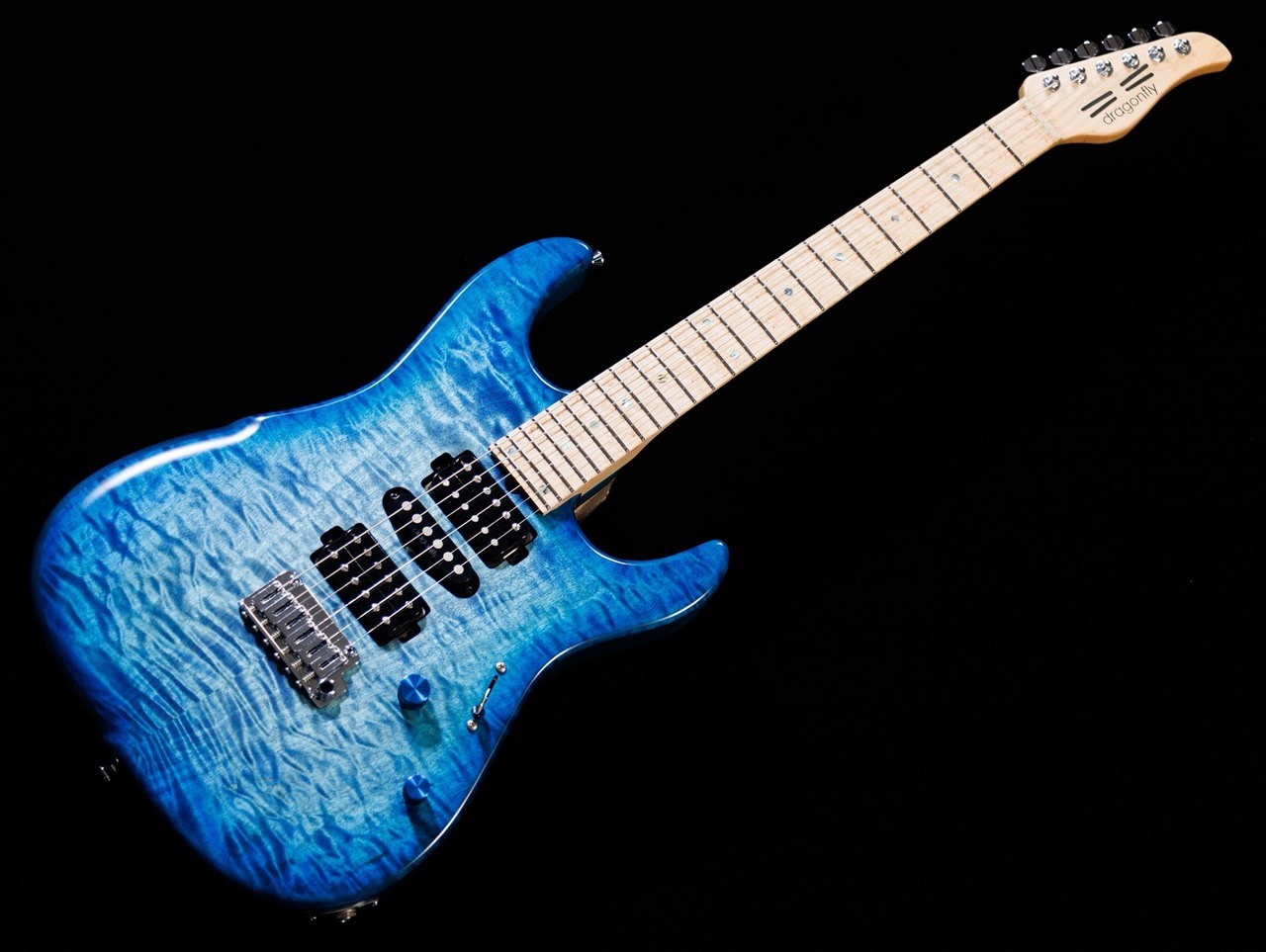 DragonFly STL-Custom 24QM Trans Faded Blue Burst Hard Matt High-End Guitar