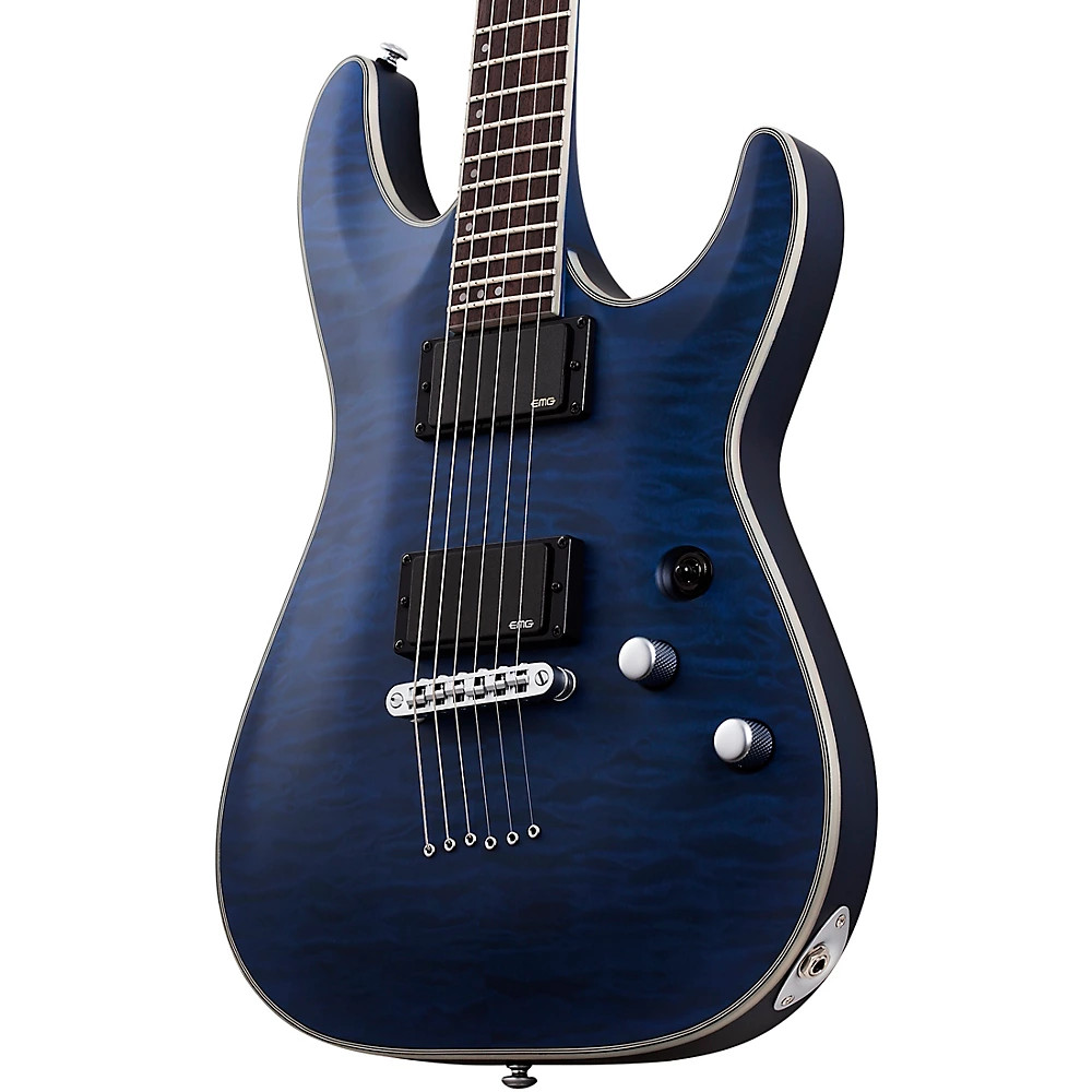 Schecter C1 Platinum Electric Guitar Satin Transparent Midnight Blue