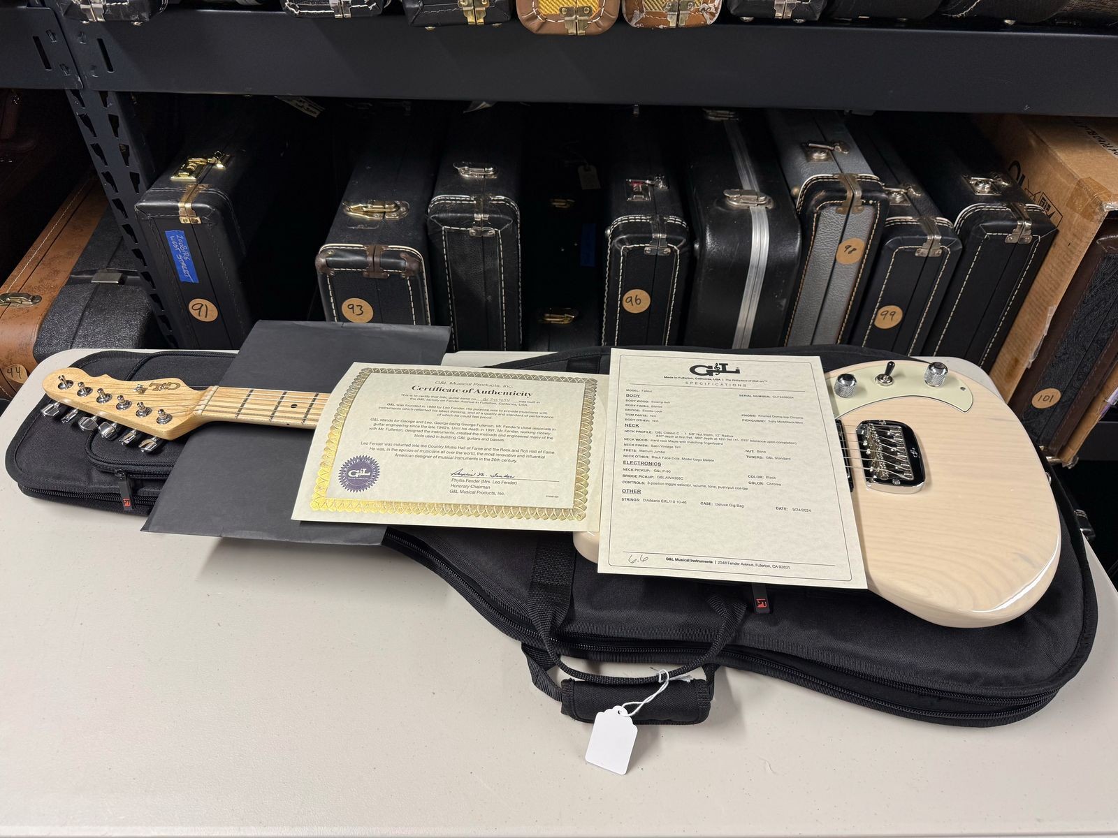 2024 G&L Fallout Swamp Ash Body Rare Model Paperwork Included (GB-31)