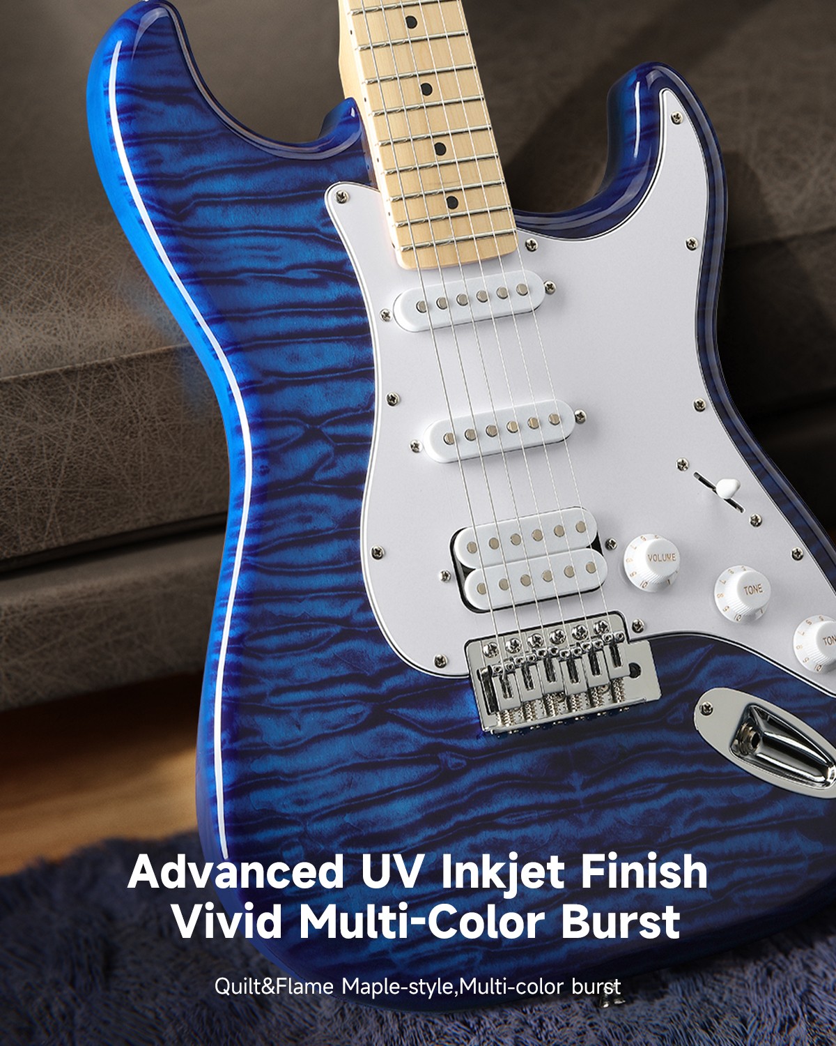 Donner DST-95 Electric Guitar Kit With Amp Solid Body Full Size | Indigo Blue
