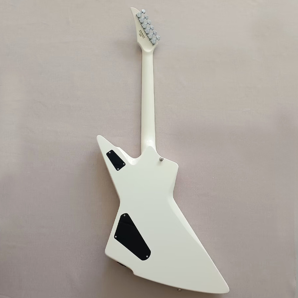 6 String Electric Guitar Mahogany Body Rosewood Fretboard Abalone Inlay In White