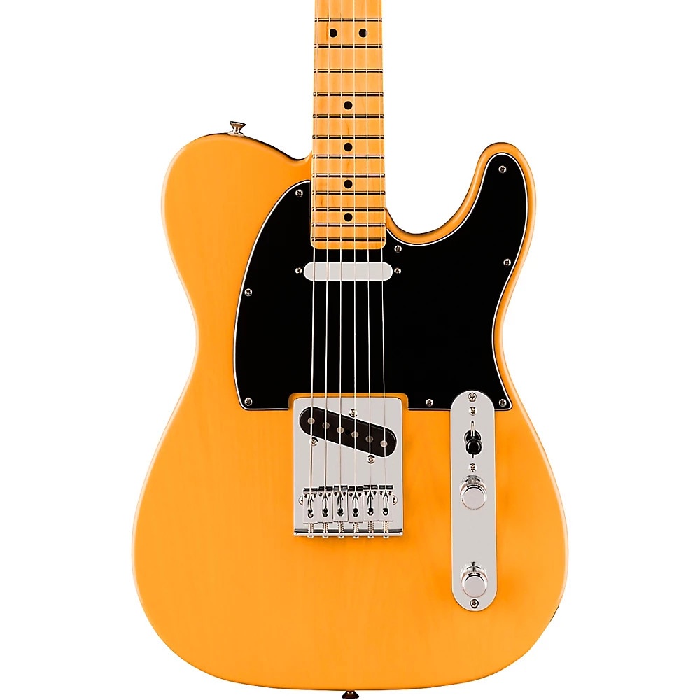 Fender Player II Telecaster Chambered Ash Body Maple FB Guitar Butterscotch Blnd