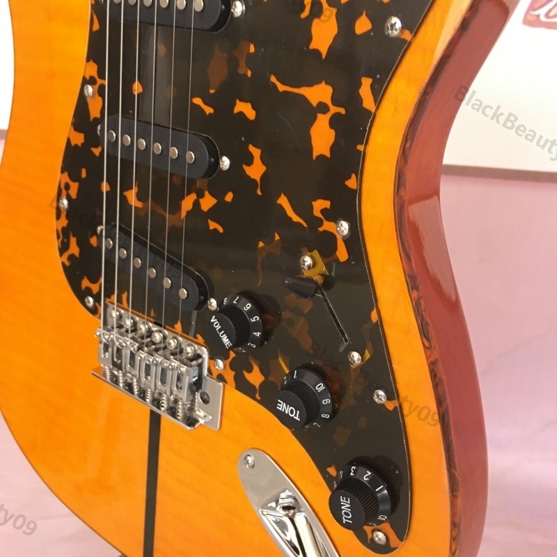 Electric Guitar Custom Binding SSS Basswood Body Flame Maple Top BEST OFFER