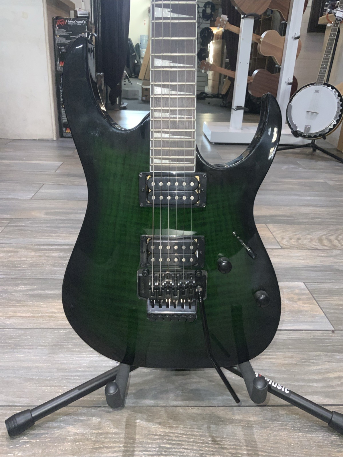 IBANEZ GRG320FA TEB ELECTRIC GUITAR Sharktooth Inlay LOCKING TREMOLO Emerald