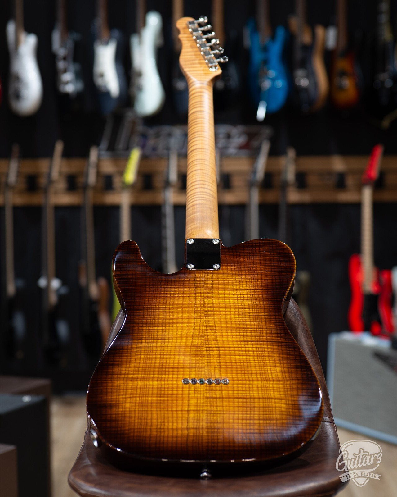 CP Thornton Thinline Classic II Fiddleback Olive Ash w/ Ellis PUs –Tobacco Burst