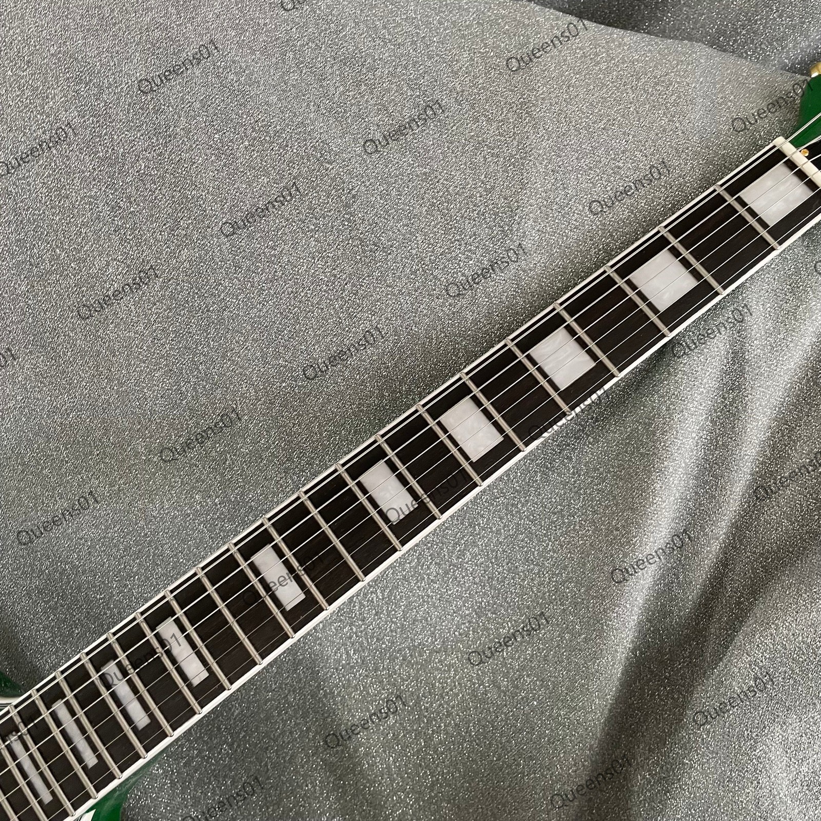 Electric Guitar Stainless Steel Frets Black Pickguard Solid Metallic Green