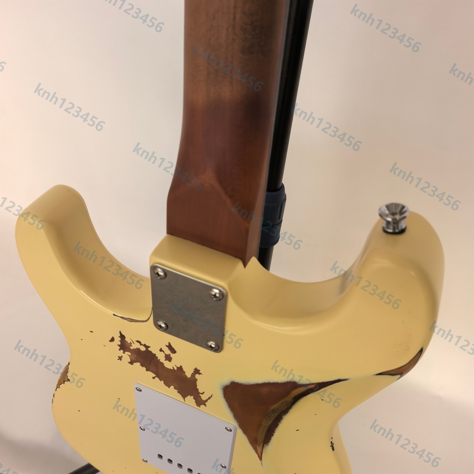 Heavy Aged Solid Body Electric Guitar Bone Nut Stainless Rounded Fret Edge Fast
