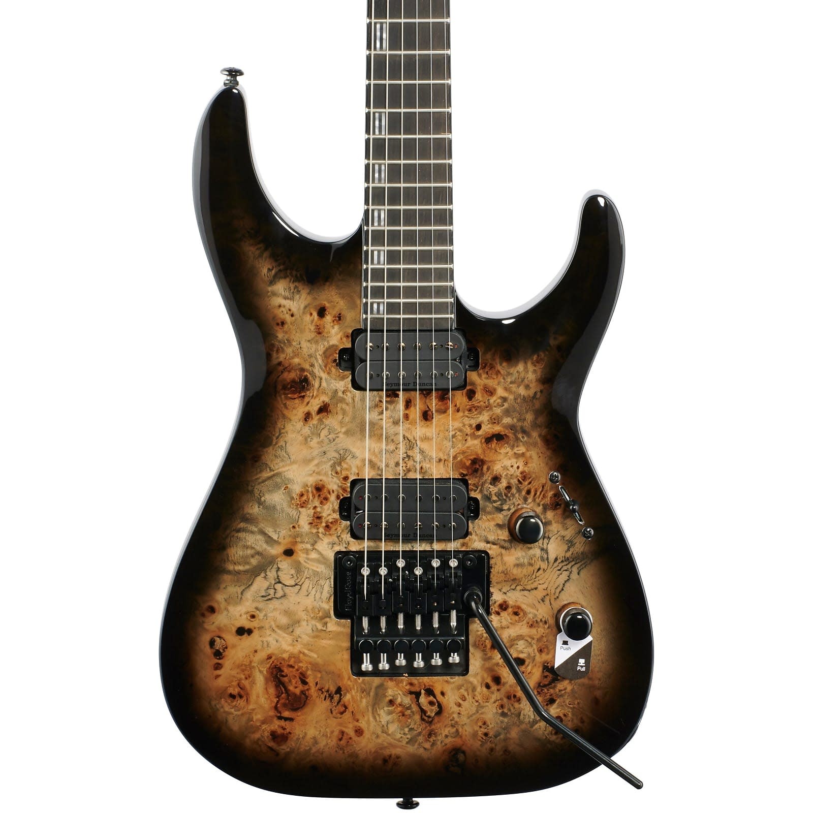 Excellent ESP LTD H-1001FR Electric Guitar, Floyd Rose Bridge, Black Natural Bur