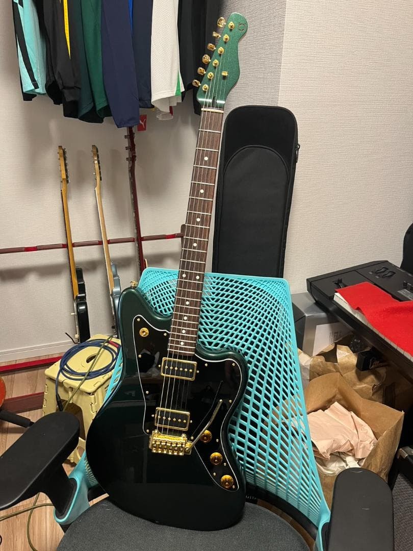 Electric Guitar Black Smoker STD SIGMA JM Alder Body Maple Neck Green Japan Made