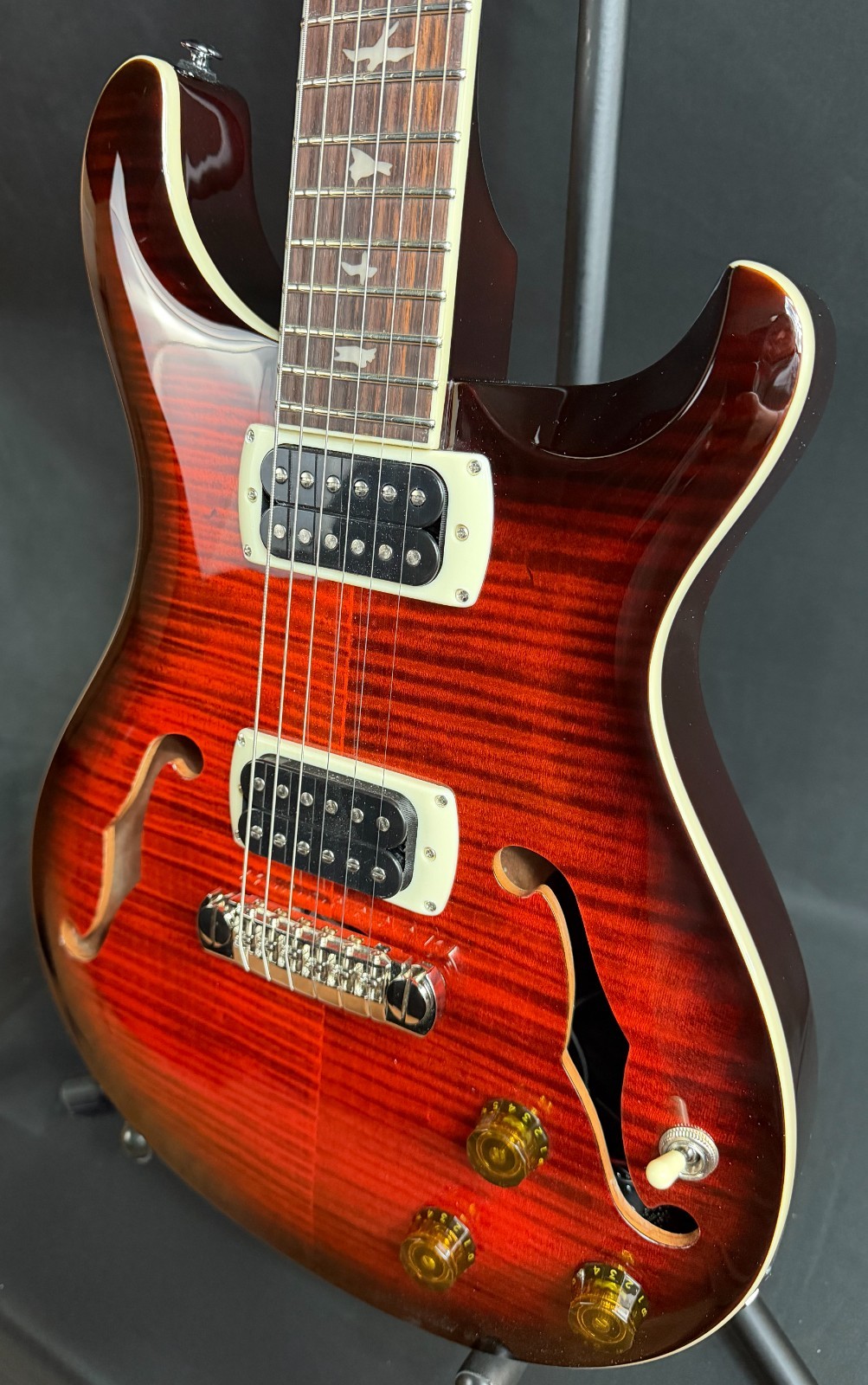 PRS SE Hollowbody I Piezo Electric Guitar Orange Tiger Smokeburst Finish w/ Bag