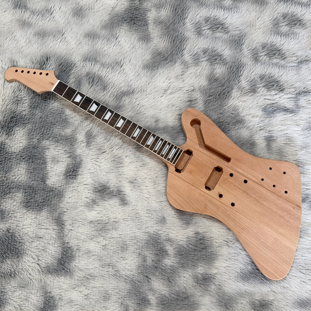 Unfinish Firebird DIY Electric Guitar Kit 2pcs Mahogany Body CR Part