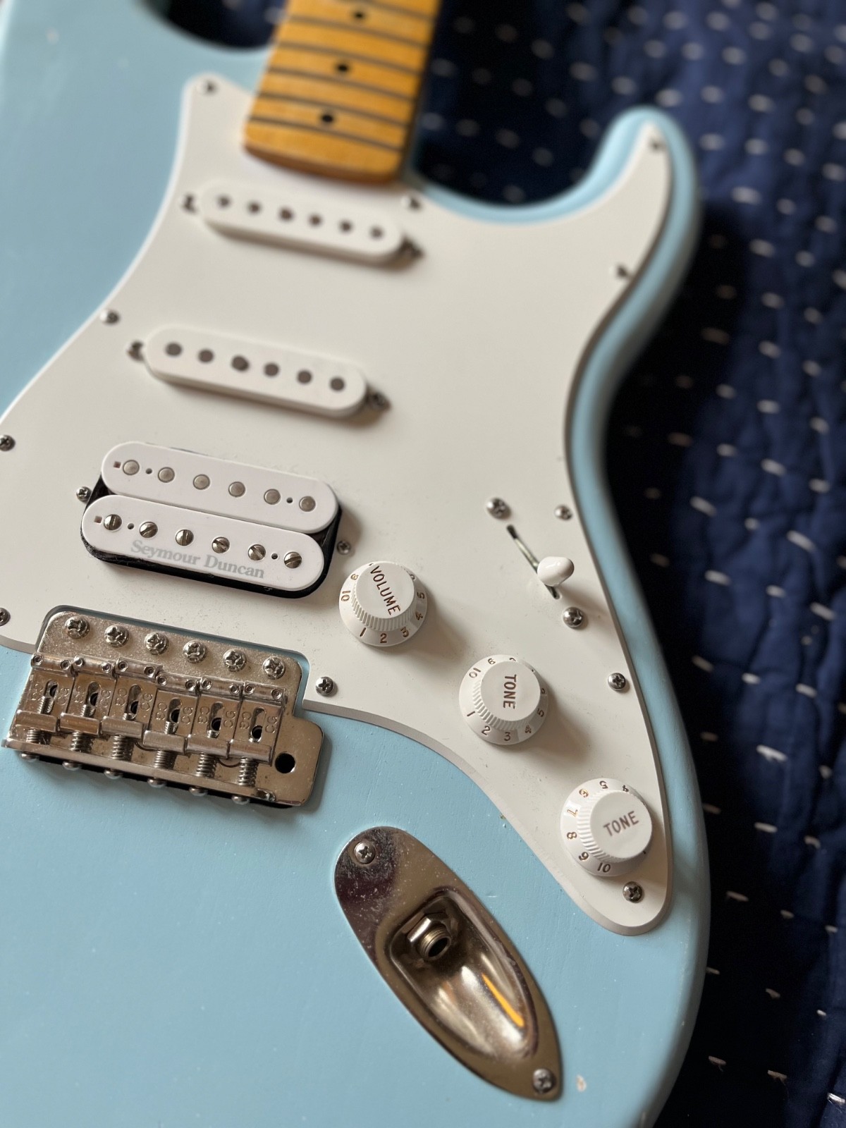 Custom Musikraft Guitar Stratocaster – 2019 Sonic Blue Plek’d