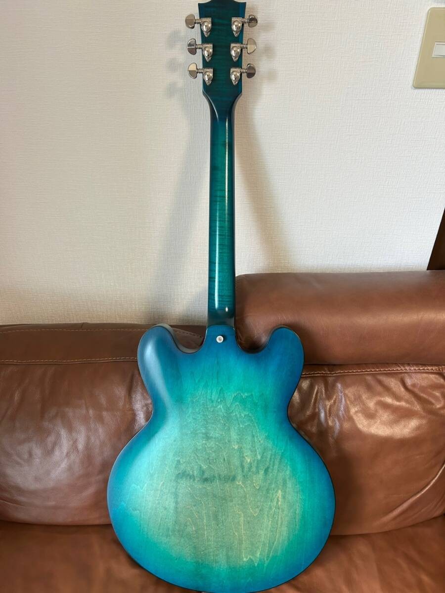 Acoustic Electric Guitar Gibson Memphis ES-330 2018 Aqua Marine Blue Burst