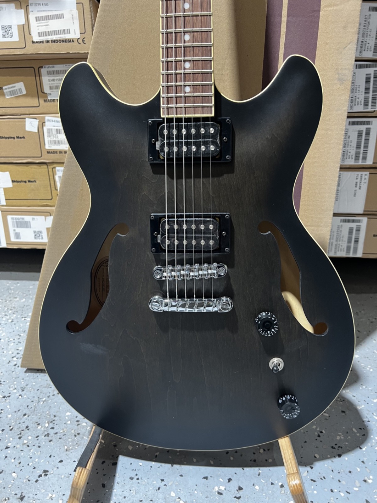 Ibanez Artcore AS53 Semi-hollowbody Electric Guitar – Transparent Black Flat