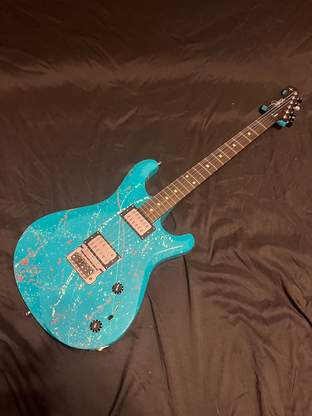 2023 Knaggs Guitars Severn Trembuck Reverse Headstock Miami Blue Splatter W/OHSC
