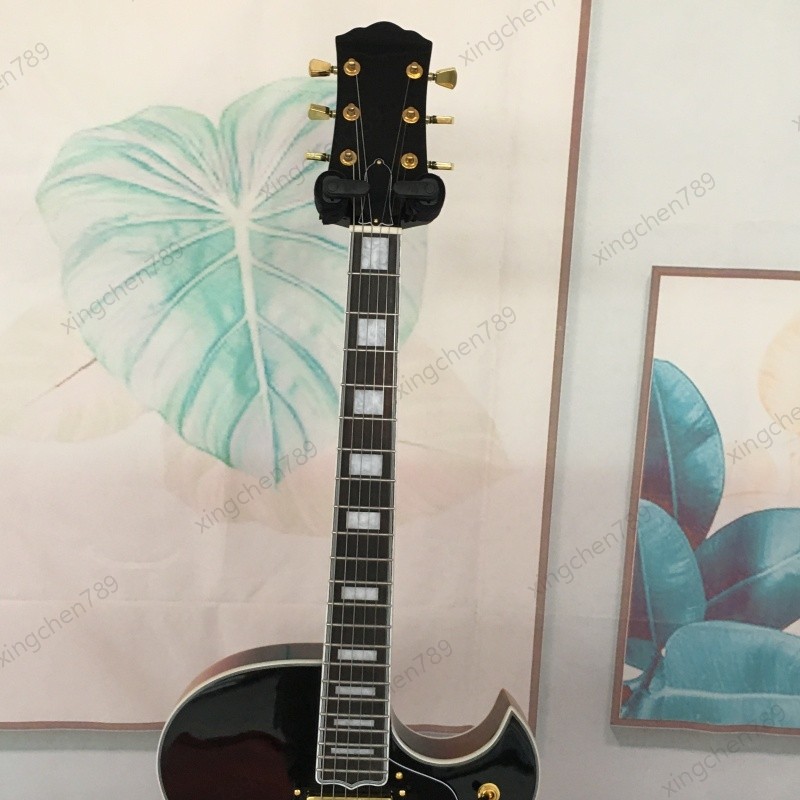 High Quality Hollow Electric Guitar Bone Nut Rounded fret Edge Gold Hardware