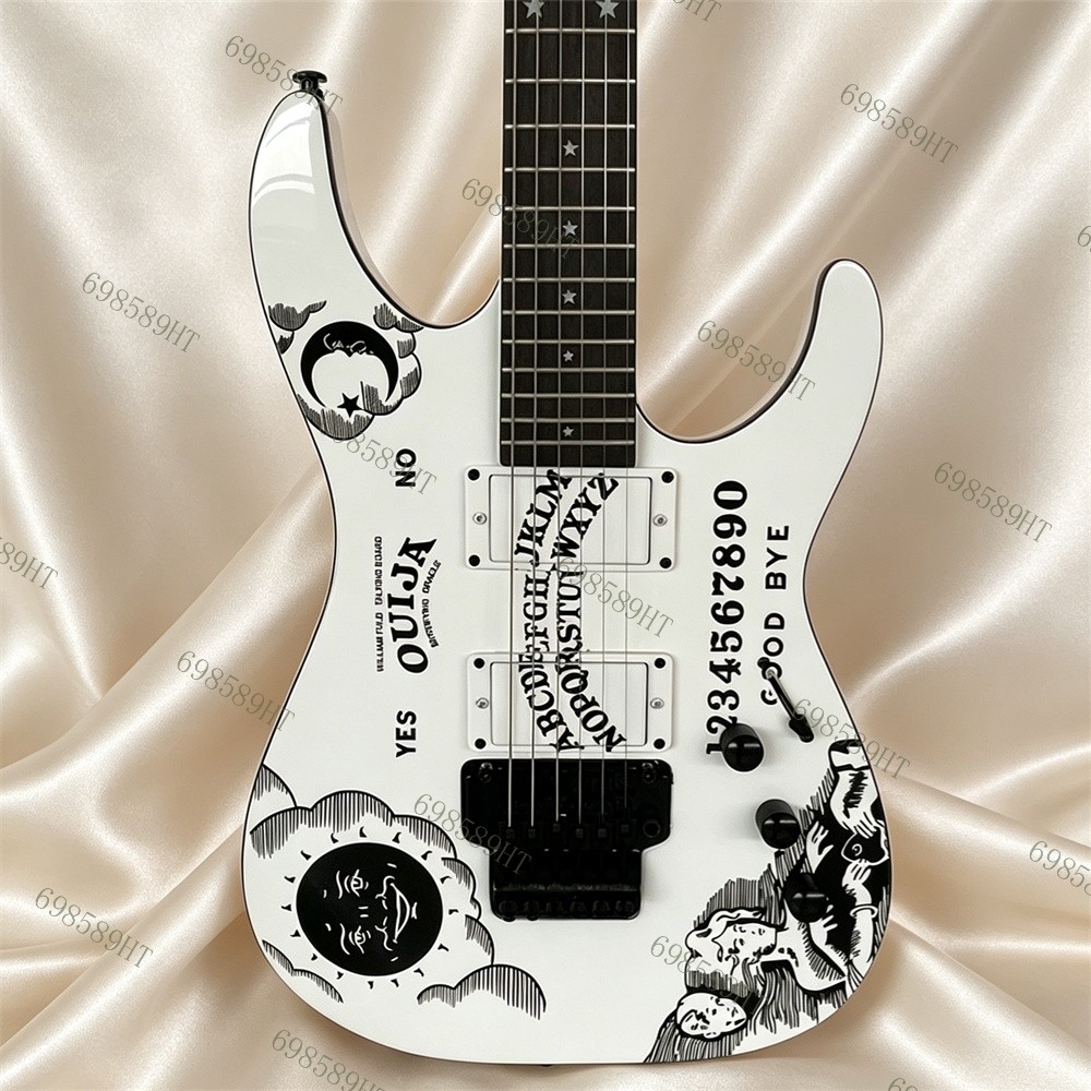 Ledux KH-2 Ouija Solid Electric Guitar Moon&Star Fretboard Inlay FR Bridge White