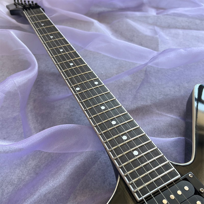 No brand, 24 frets, 48-inch electric guitar, silver-gray, double tremolo