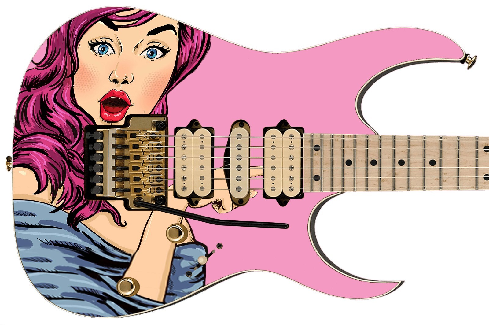 Guitar Wrap Skin Axe Re-Skin Pop Rock Biggest Fan Groupie Girl 1210