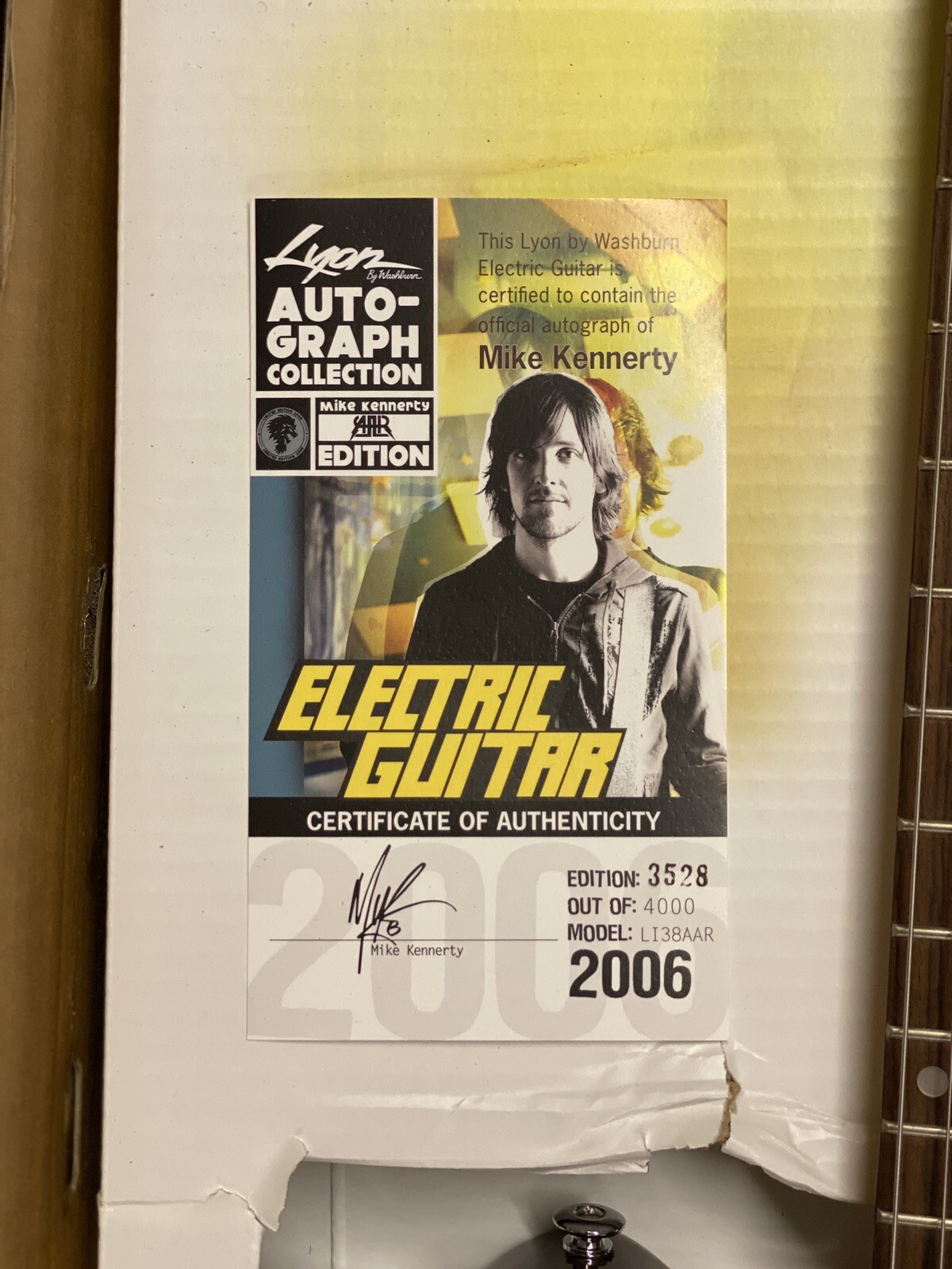 All American Rejects Autographed Mike Kennerty Electric Guitar Washburn Lyon New