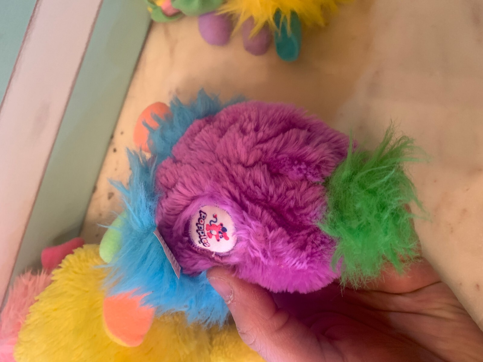 VINTAGE LOT toy DOLL POPPLES BAG MATTEL 1986-87 chips YELLOW BASKET PINK PURPLE