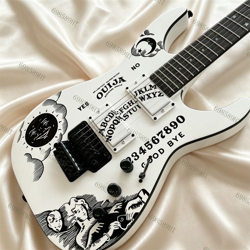 Ledux KH-2 Ouija Solid Electric Guitar Moon&Star Fretboard Inlay FR Bridge White