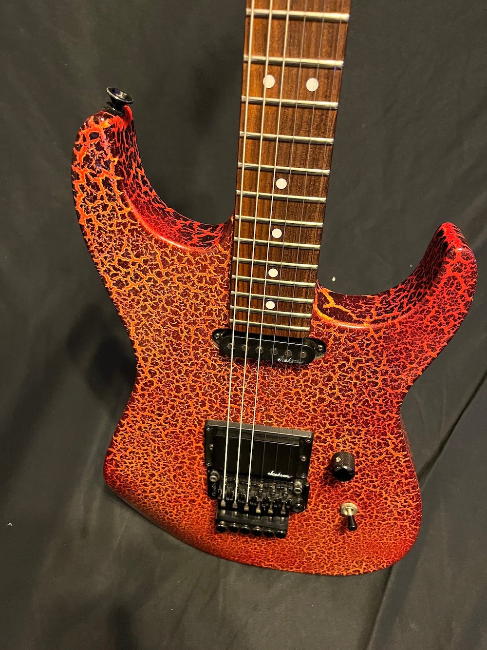 1988 Jackson USA Lava Fire Crackle Limited Edition Guitar Signed-Grover Jackson
