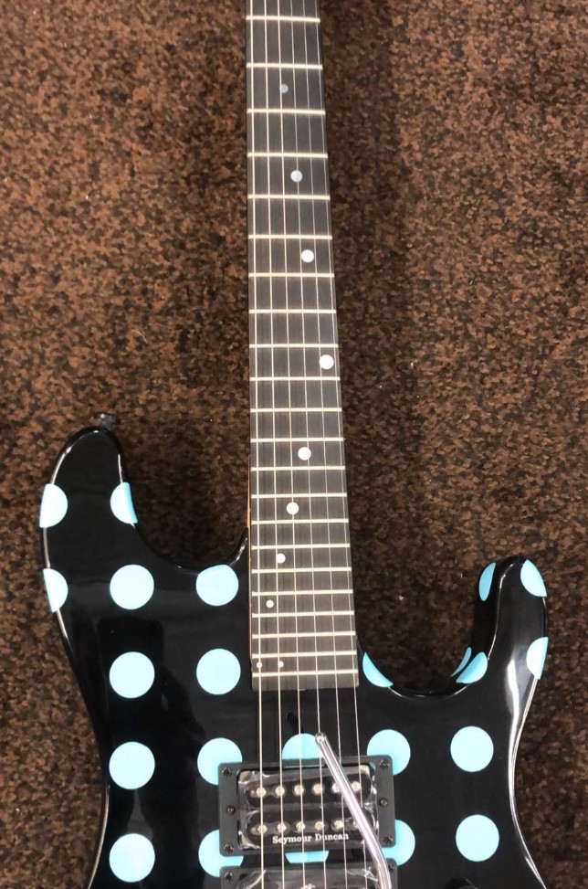 Kramer NightSwan Electric Guitar – Black With Blue Polka Dots