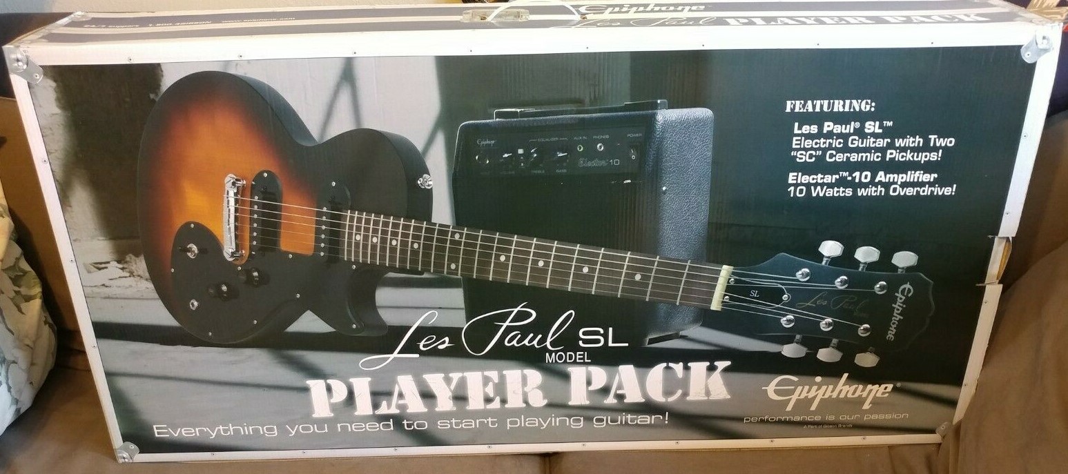 Epiphone Les Paul SL Bundle Player Pack Pacific Blue. Brand New w/box. Amp, etc.