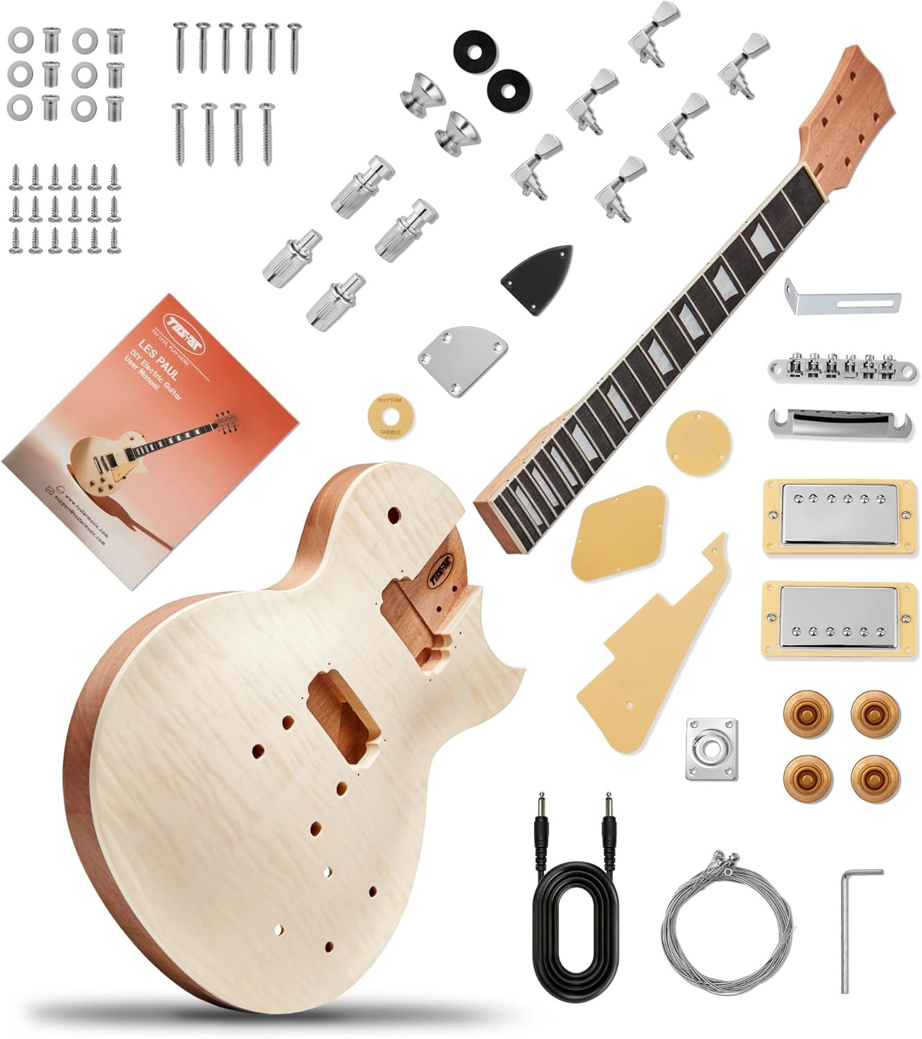 DIY Electric Guitar Kit with Mahogany Body, Purpleheart Fingerboard, Build Your