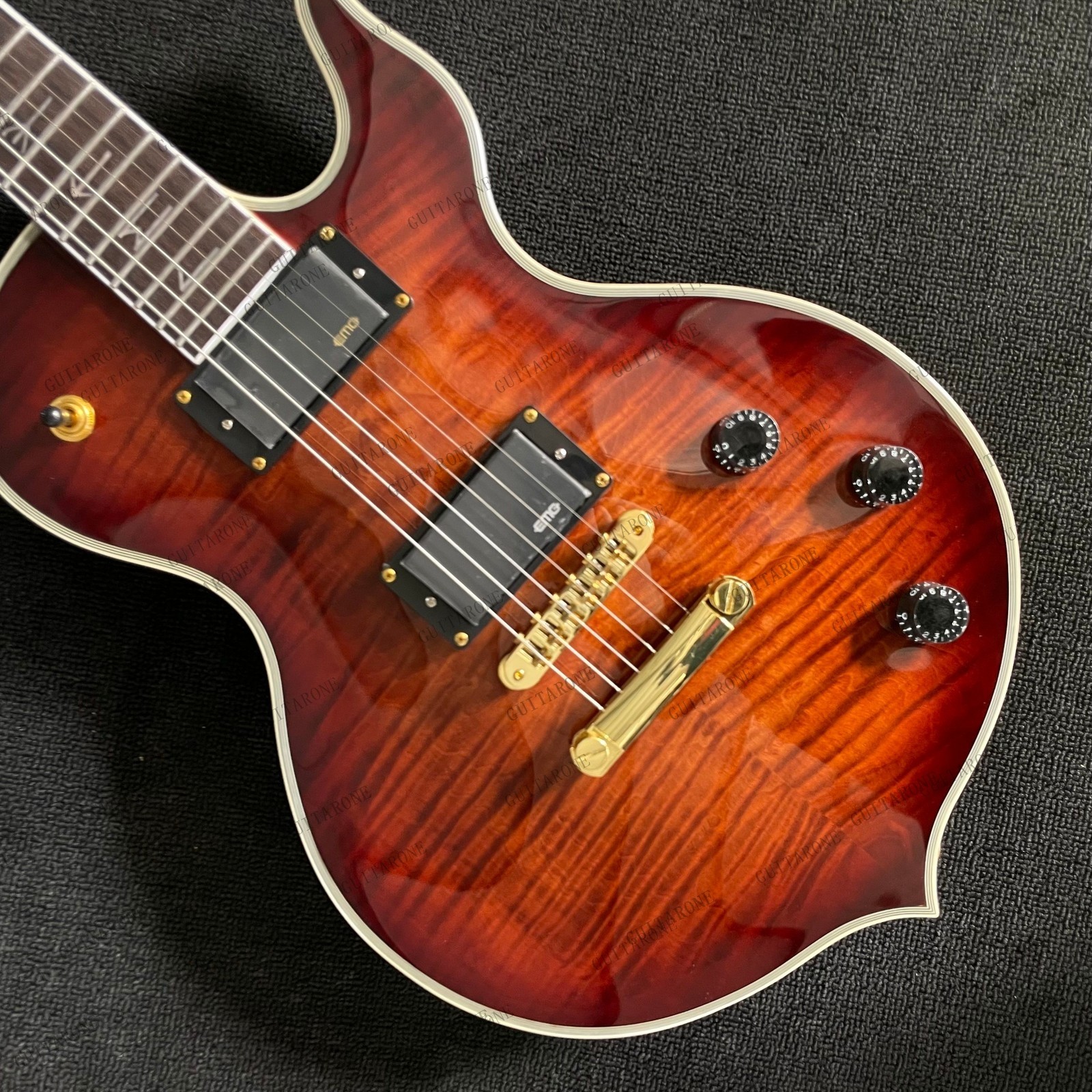 Solid body Genesis Sunburst electric guitar Stainless Rounded Fret Fast Shipping